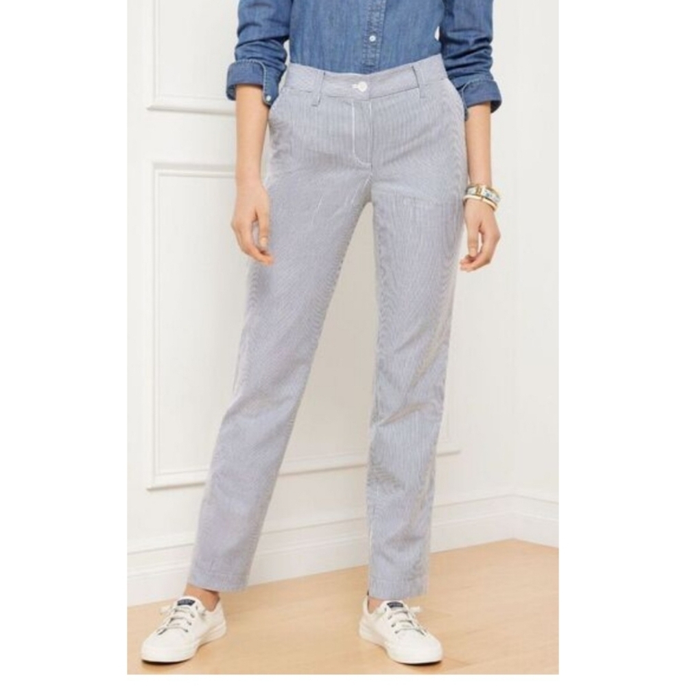 Talbots  White with Blue Stripes Chino Pants